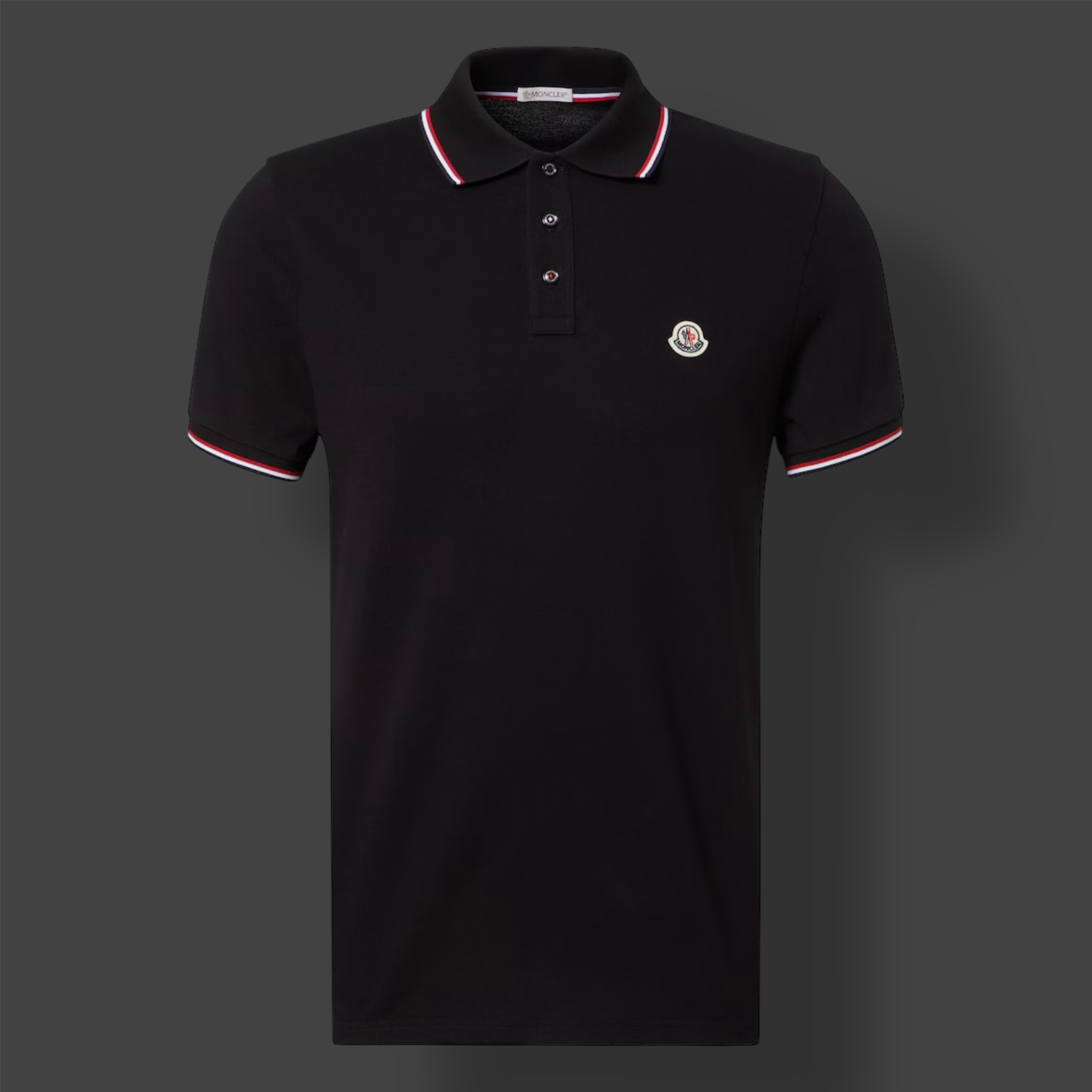 Contrast Rib Polo Black
