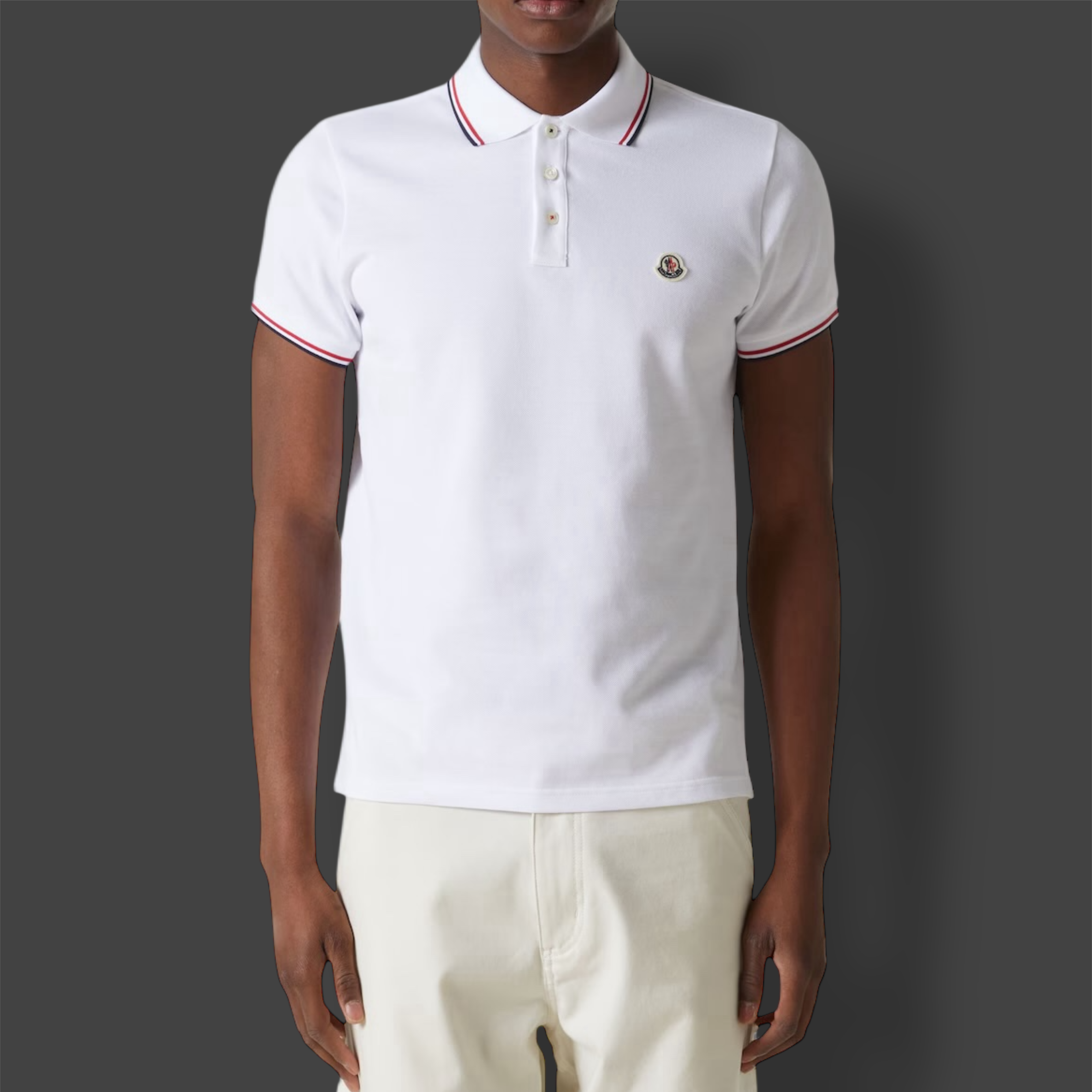 Contrast Rib Polo Black