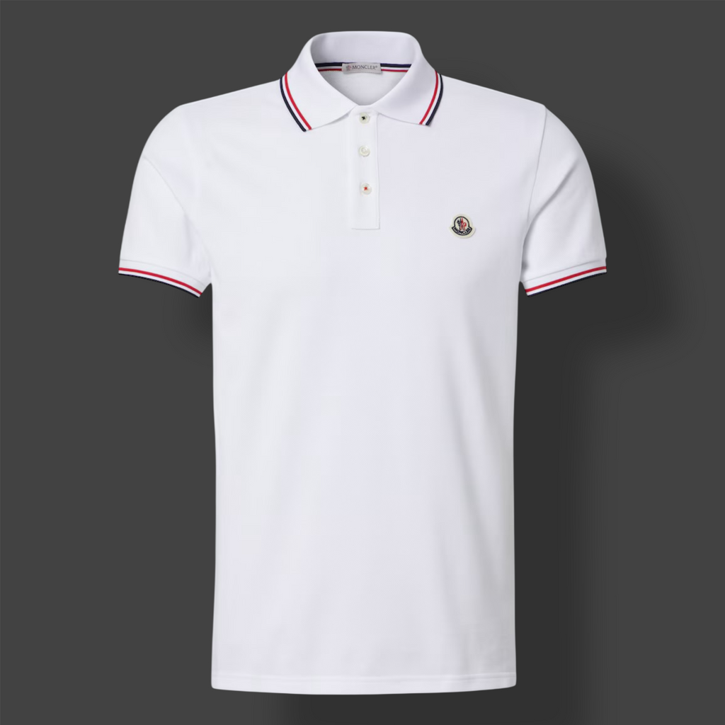Contrast Rib Polo Black